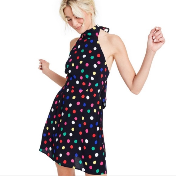 Rixo Polka Dot Sleeveless Halter Mini Dress M - Picture 2 of 3